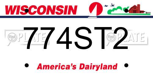 774ST2 Wisconsin License Plate