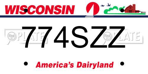 774SZZ Wisconsin License Plate