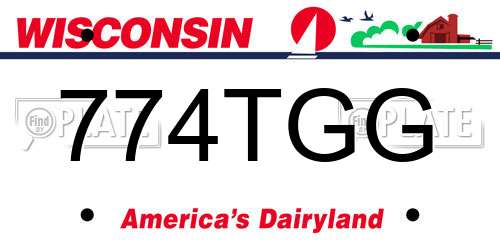 774TGG Wisconsin License Plate
