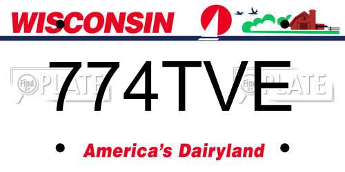 774TVE Wisconsin License Plate