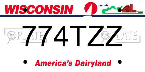 774TZZ Wisconsin License Plate