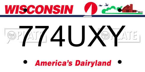 774UXY Wisconsin License Plate