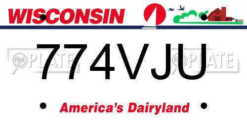 774VJU Wisconsin License Plate