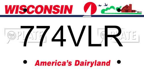 774VLR Wisconsin License Plate