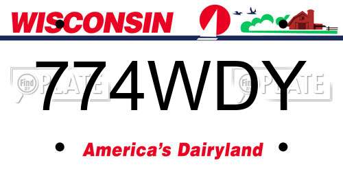 774WDY Wisconsin License Plate
