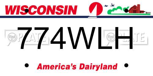 774WLH Wisconsin License Plate