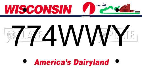 774WWY Wisconsin License Plate