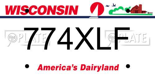 774XLF Wisconsin License Plate