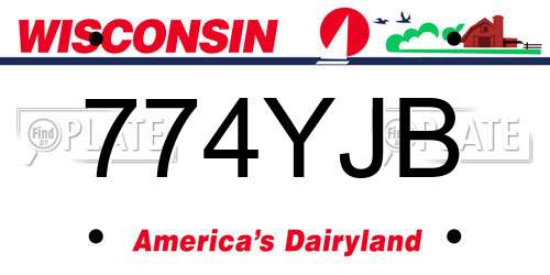 774YJB Wisconsin License Plate