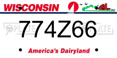 774Z66 Wisconsin License Plate