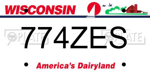 774ZES Wisconsin License Plate