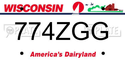 774ZGG Wisconsin License Plate