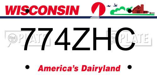 774ZHC Wisconsin License Plate