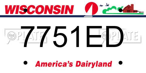 7751ED Wisconsin License Plate