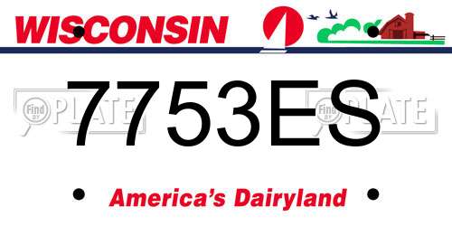 7753ES Wisconsin License Plate