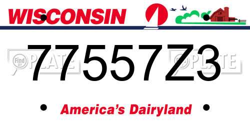 77557Z3 Wisconsin License Plate