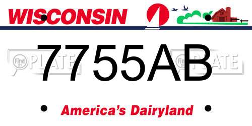 7755AB Wisconsin License Plate