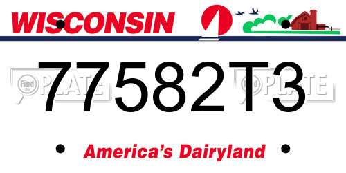 77582T3 Wisconsin License Plate