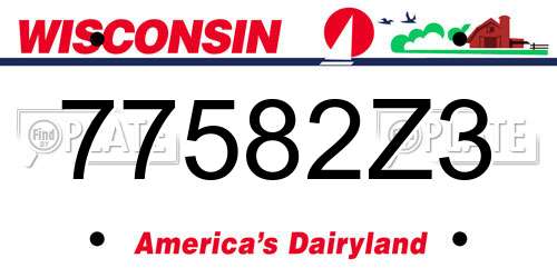 77582Z3 Wisconsin License Plate
