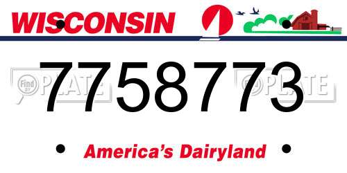 7758773 Wisconsin License Plate