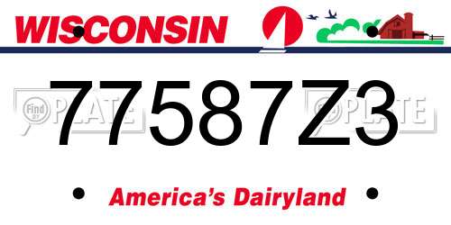 77587Z3 Wisconsin License Plate