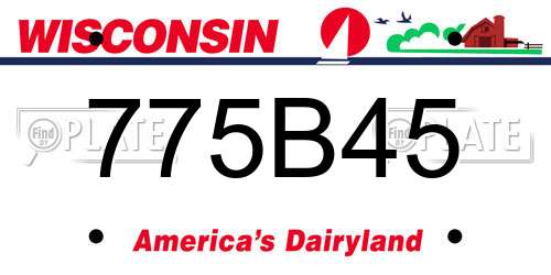 775B45 Wisconsin License Plate