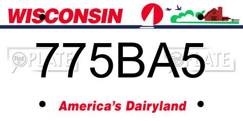775BA5 Wisconsin License Plate