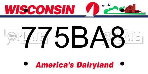 775BA8 Wisconsin License Plate