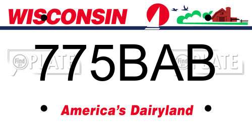 775BAB Wisconsin License Plate