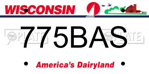 775BAS Wisconsin License Plate