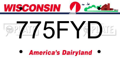 775FYD Wisconsin License Plate