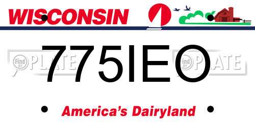 775IEO Wisconsin License Plate