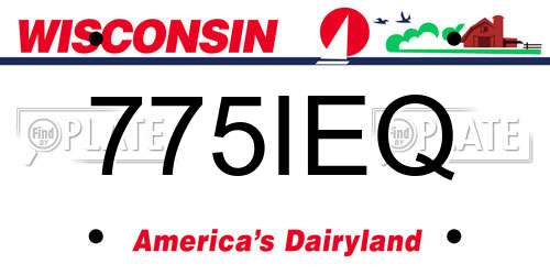 775IEQ Wisconsin License Plate