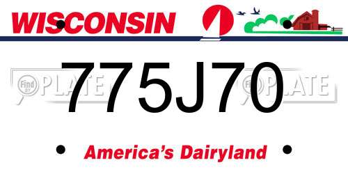 775J70 Wisconsin License Plate