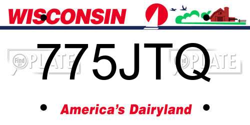 775JTQ Wisconsin License Plate