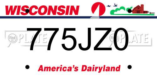 775JZ0 Wisconsin License Plate