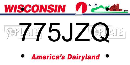 775JZQ Wisconsin License Plate