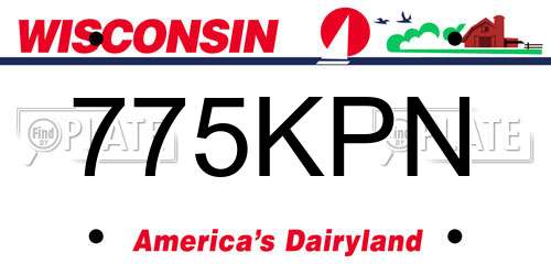 775KPN Wisconsin License Plate