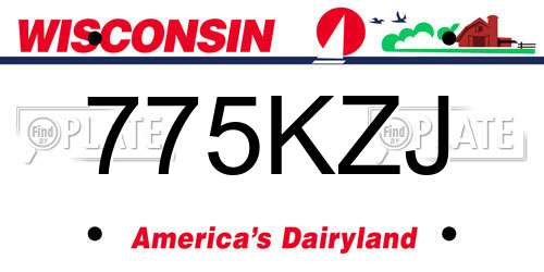 775KZJ Wisconsin License Plate