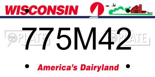 775M42 Wisconsin License Plate