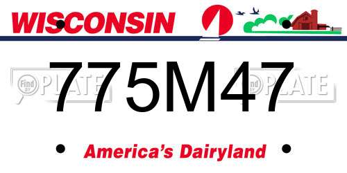 775M47 Wisconsin License Plate