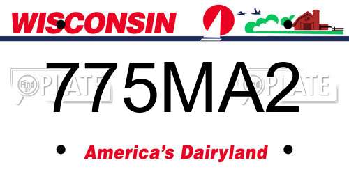 775MA2 Wisconsin License Plate