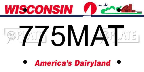 775MAT Wisconsin License Plate