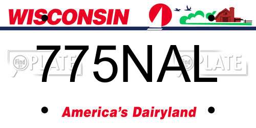 775NAL Wisconsin License Plate