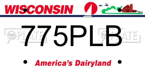 775PLB Wisconsin License Plate