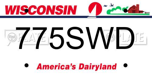 775SWD Wisconsin License Plate