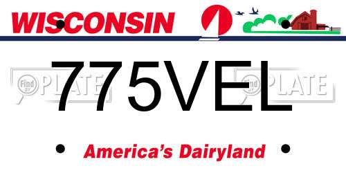 775VEL Wisconsin License Plate