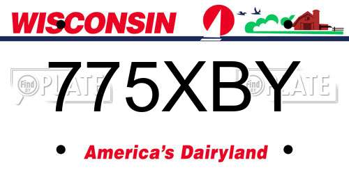 775XBY Wisconsin License Plate