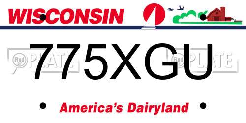 775XGU Wisconsin License Plate