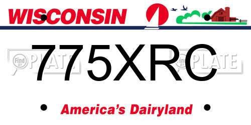 775XRC Wisconsin License Plate